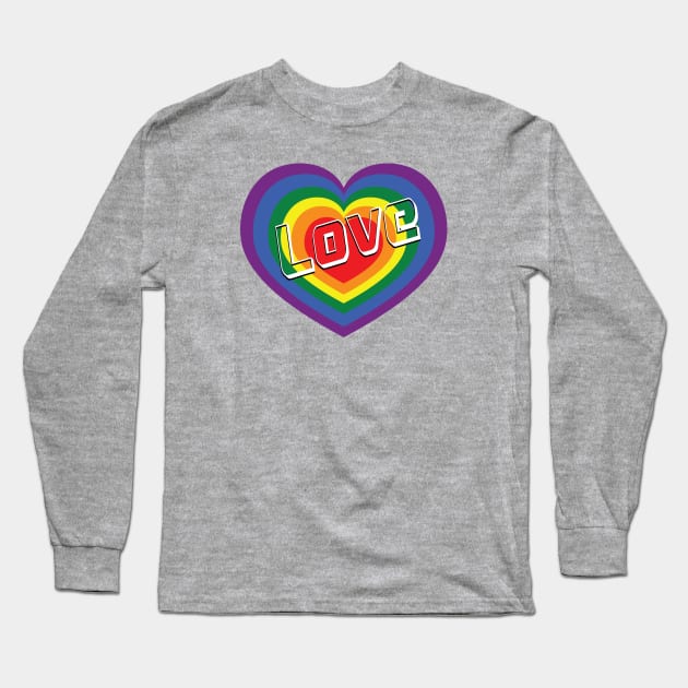 Pride Heart Long Sleeve T-Shirt by DQDesigns By Chele